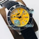Swiss Replica Breitling Superocean 44MM Watch Yellow Dial Black Rubber Strap